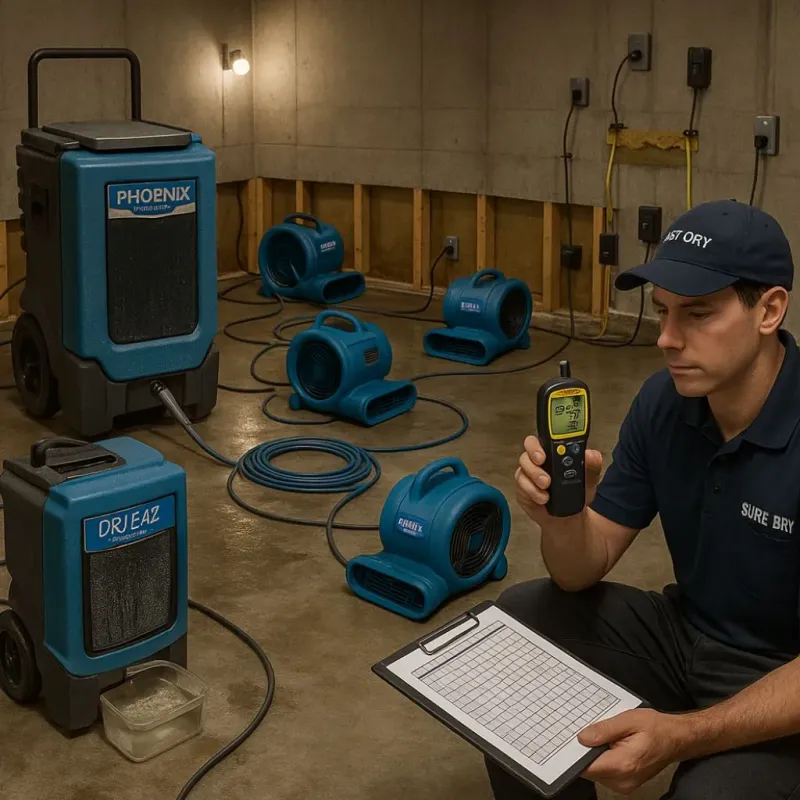 Structural Drying and Dehumidification process in Bottineau County, ND